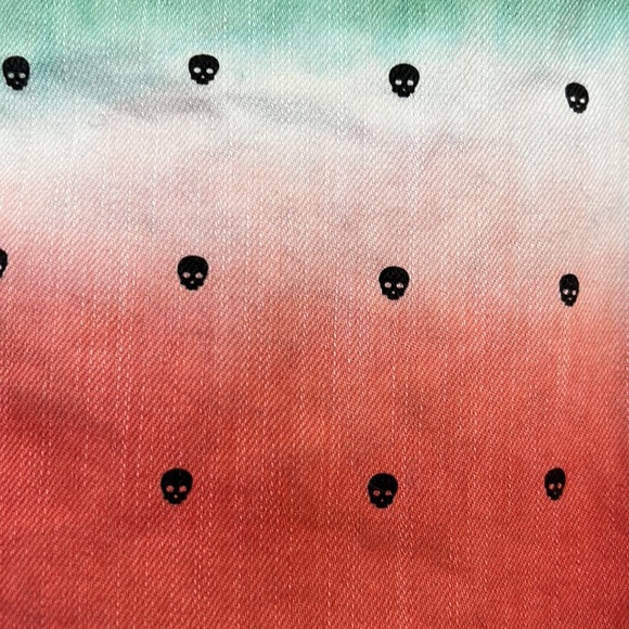 Lovesick skull denim 3 color dip dye shorts - Picture 2 of 3